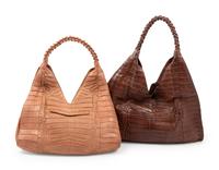 Two Nancy Gonzalez Crocodile Hobo Bags, 1990-2000s