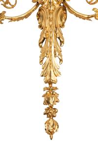 A Pair of Large Louis XV Style Gilt Bronze and Porcelain Two-Light Sconces