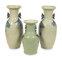 Three Chinese Blue and White Porcelain Vases
