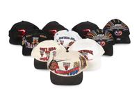 A Group of 10 Vintage Snapback Chicago Bulls Hats from the Collection of Sports Super Agent Steve Zucker,