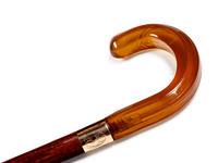 A 14-Karat Gold Mounted Snakewood Walking Stick