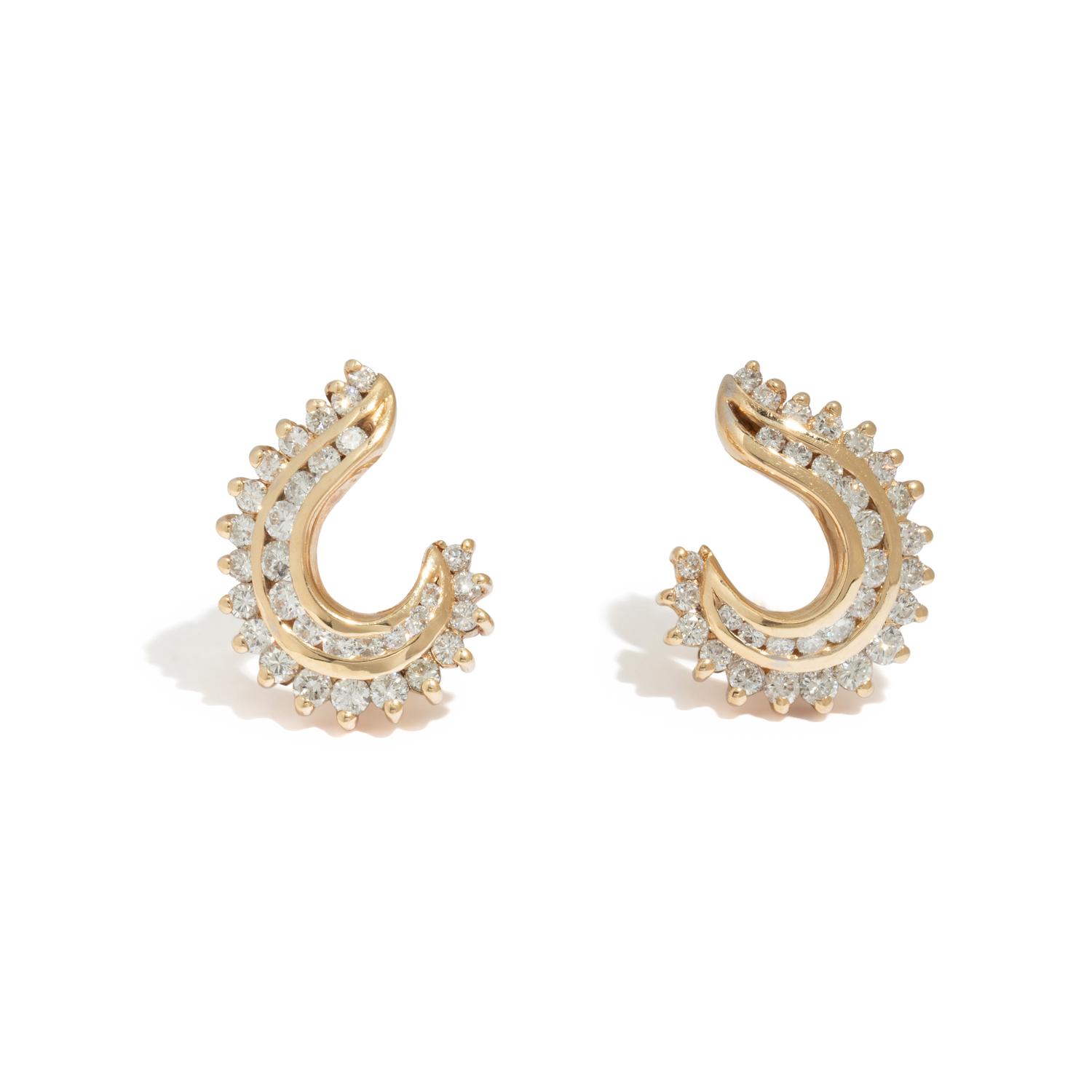 YELLOW GOLD AND DIAMOND EARRINGS
