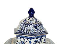Two English Transfer-Decorated Stoneware Potpourri Vases