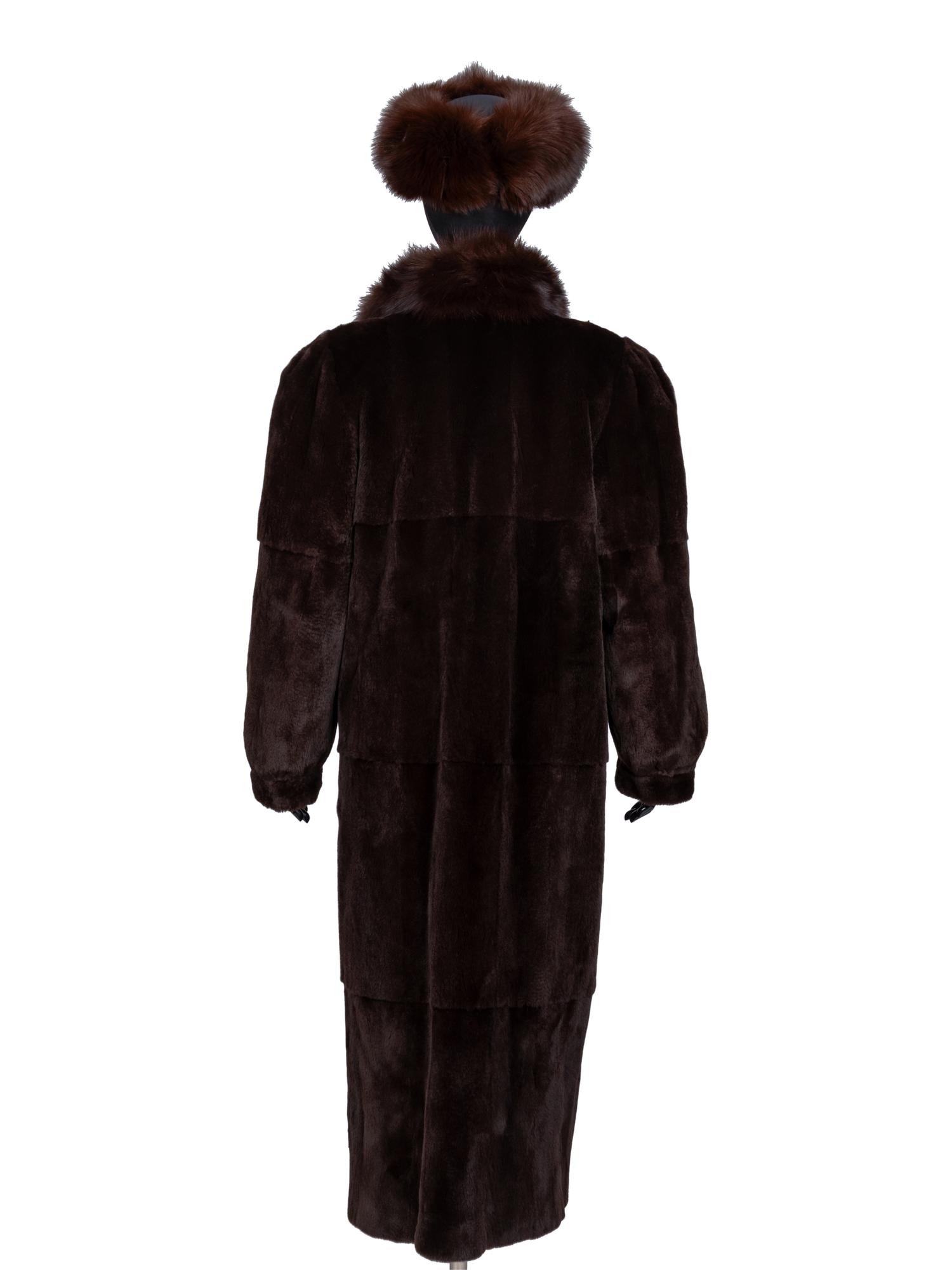 Revillon, Reversible Sheared Mink Coat & Headband