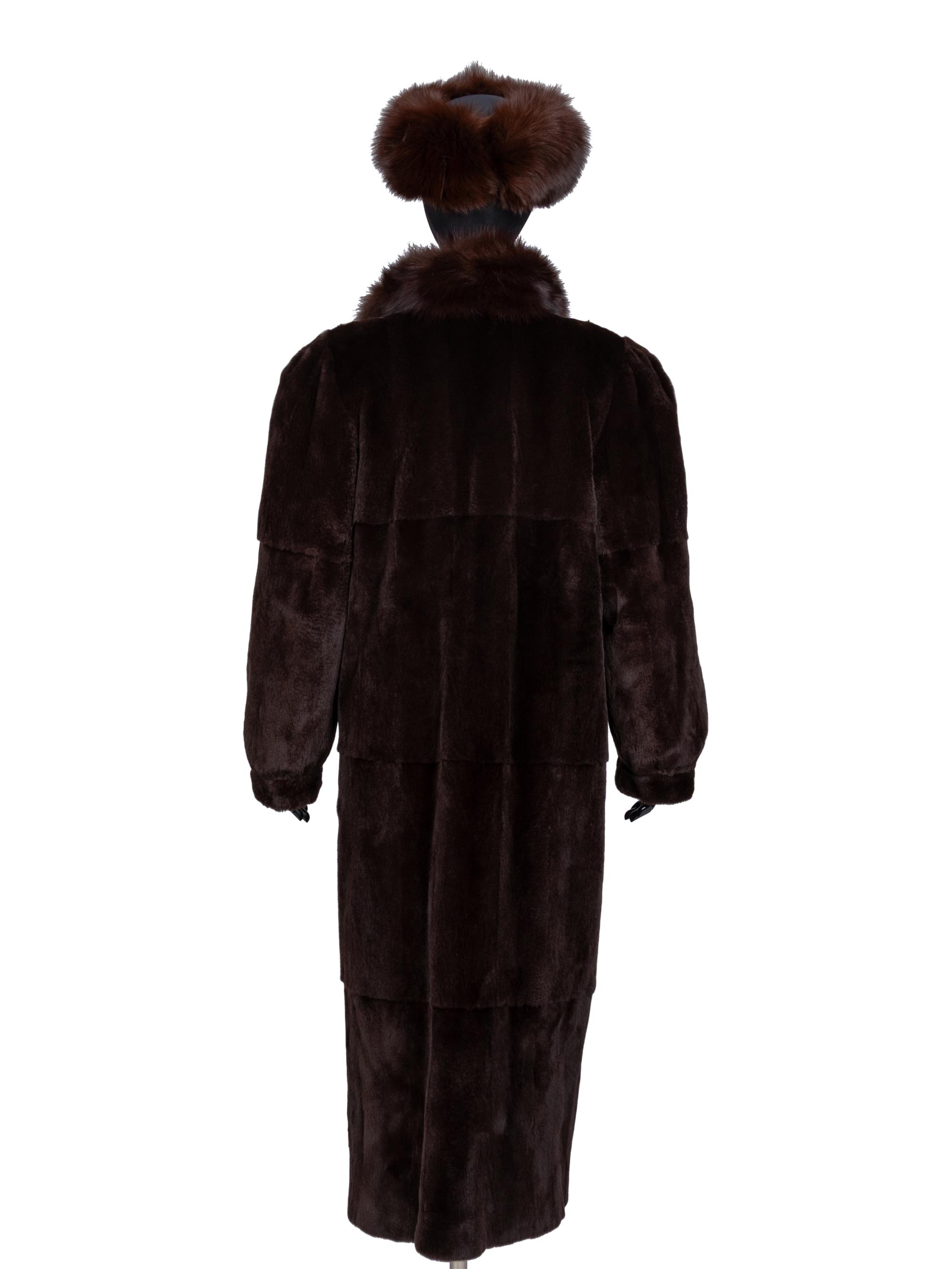 Revillon, Reversible Sheared Mink Coat & Headband