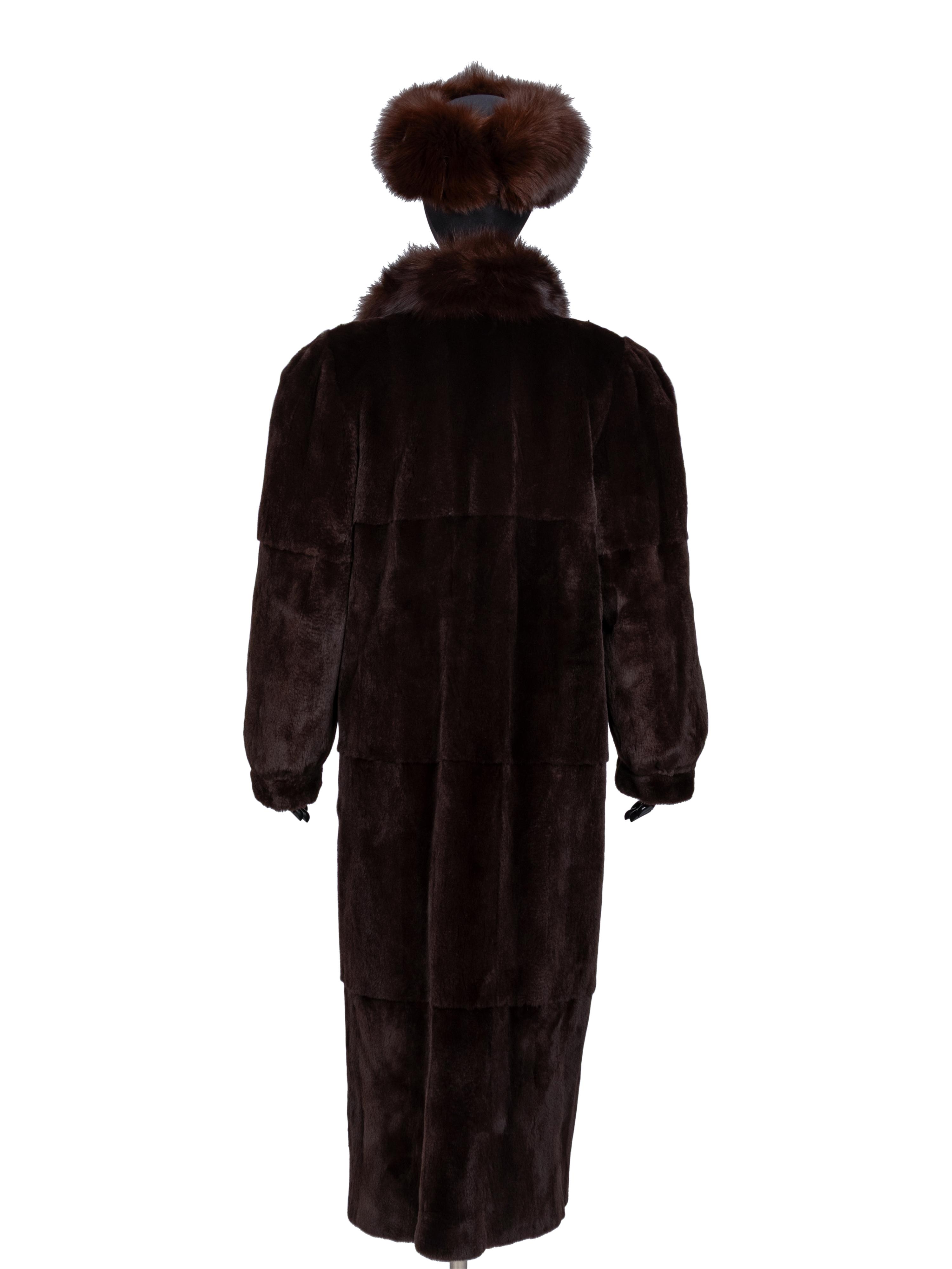 Revillon, Reversible Sheared Mink Coat & Headband