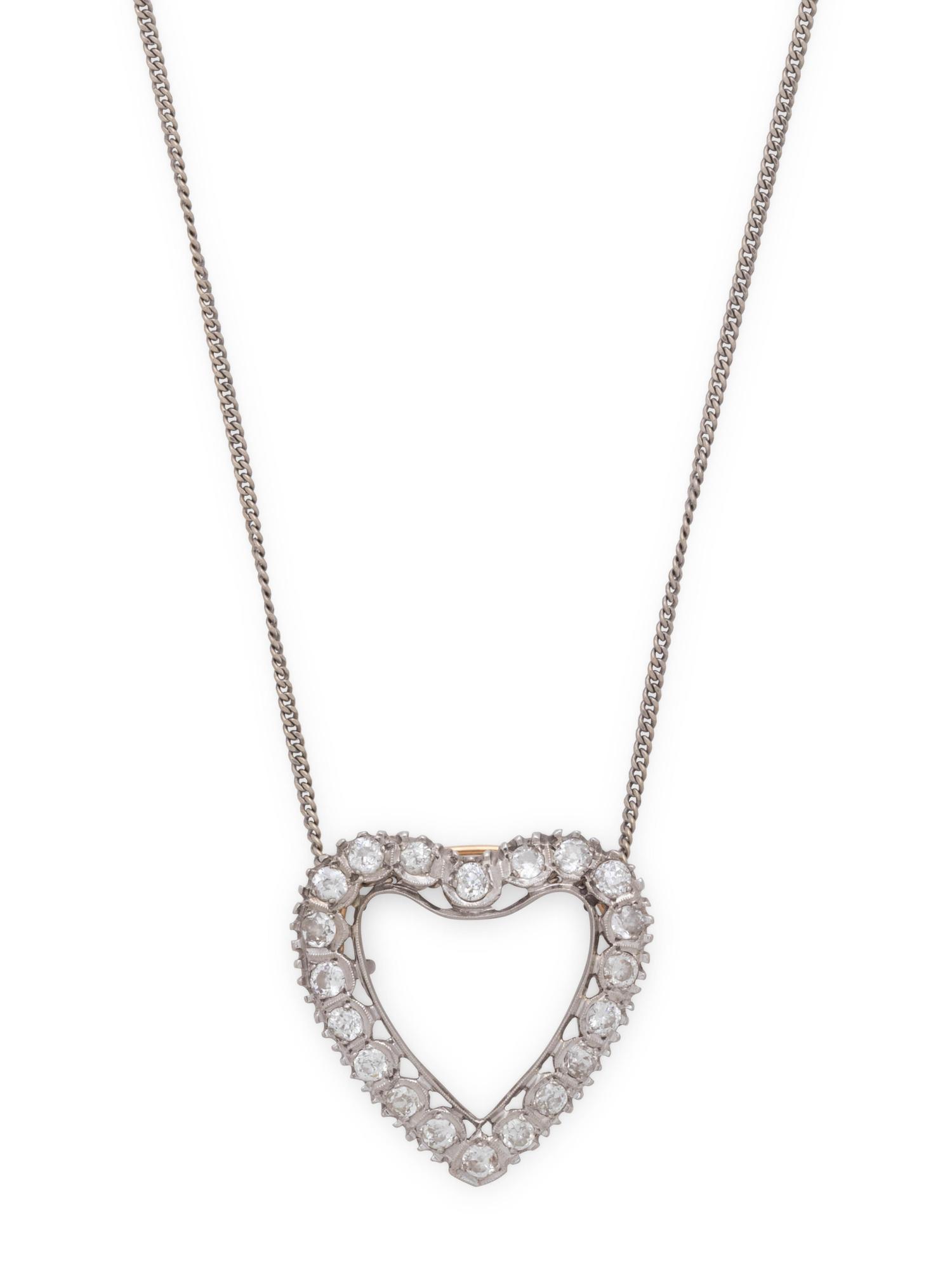 DIAMOND HEART PENDANT/BROOCH