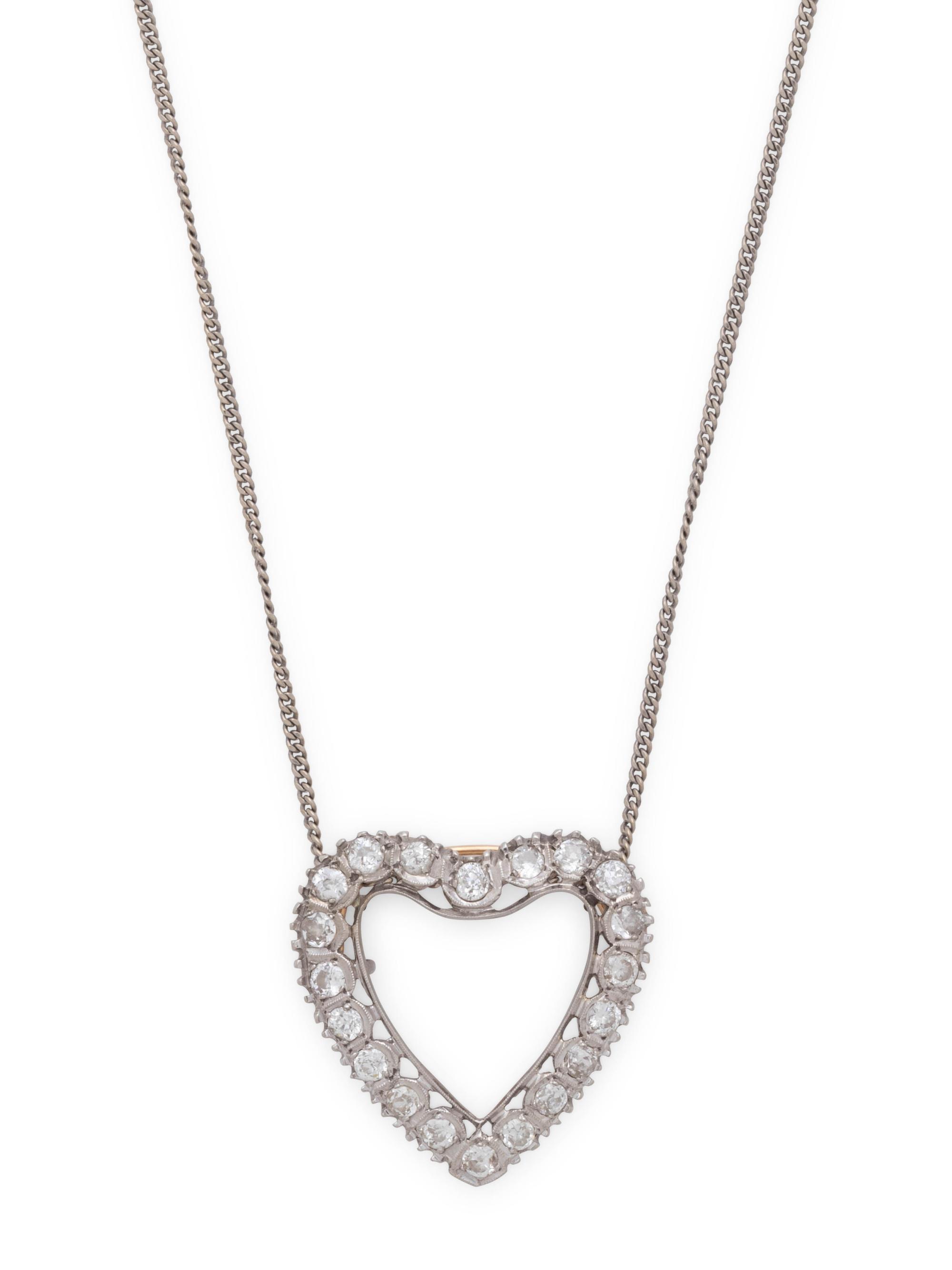 DIAMOND HEART PENDANT/BROOCH