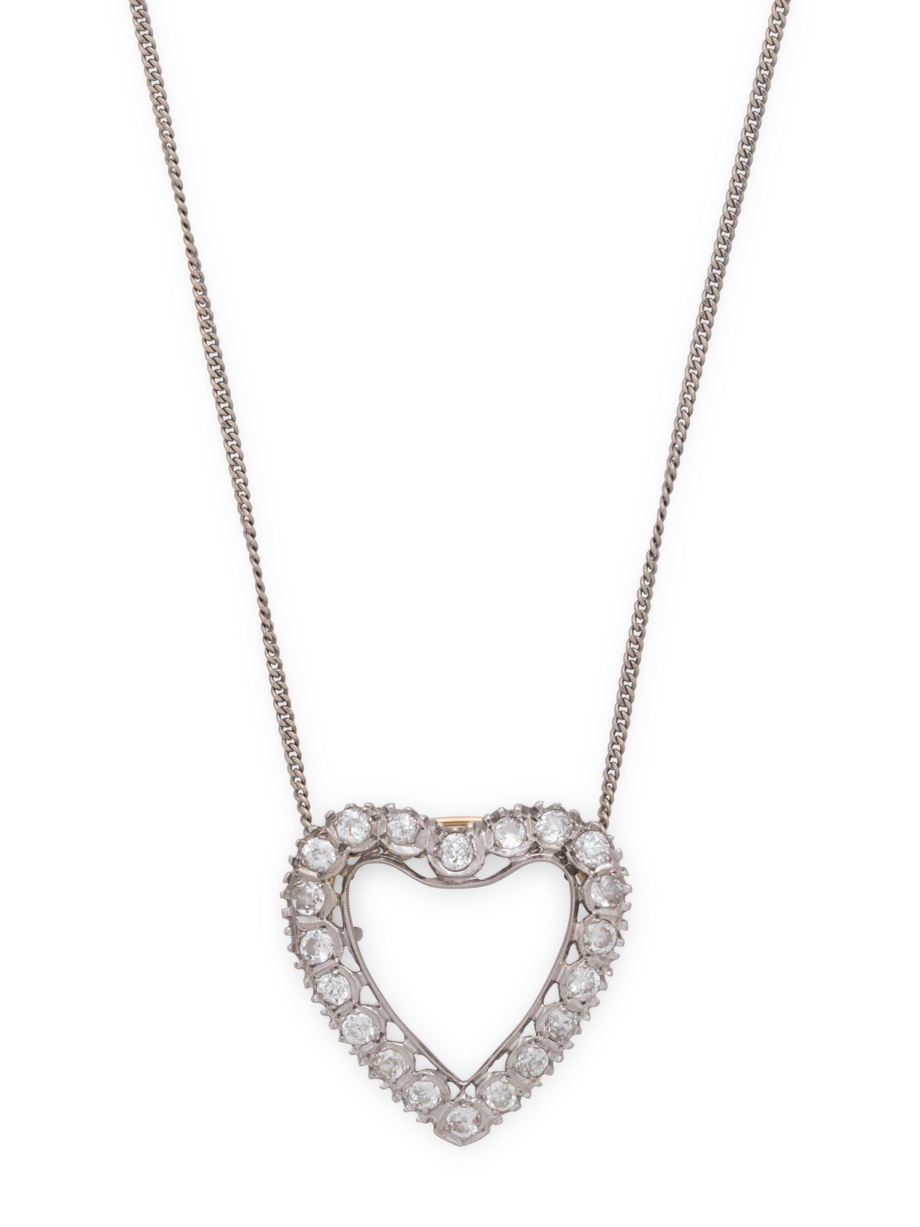 DIAMOND HEART PENDANT/BROOCH