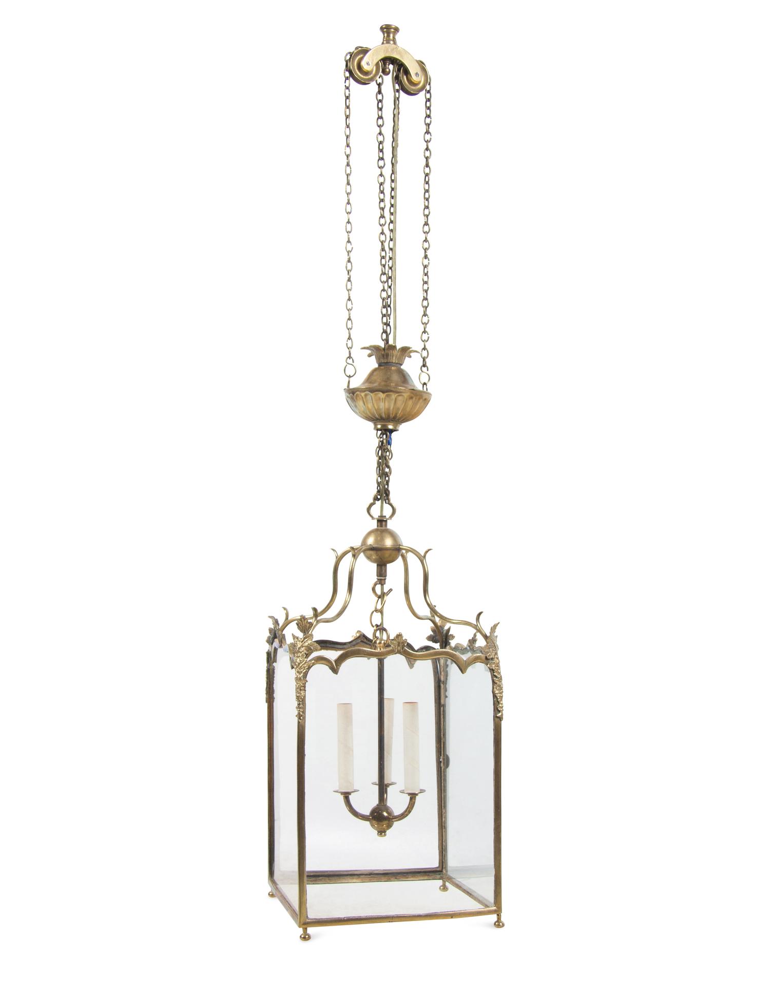 A French Brass Hall Lantern