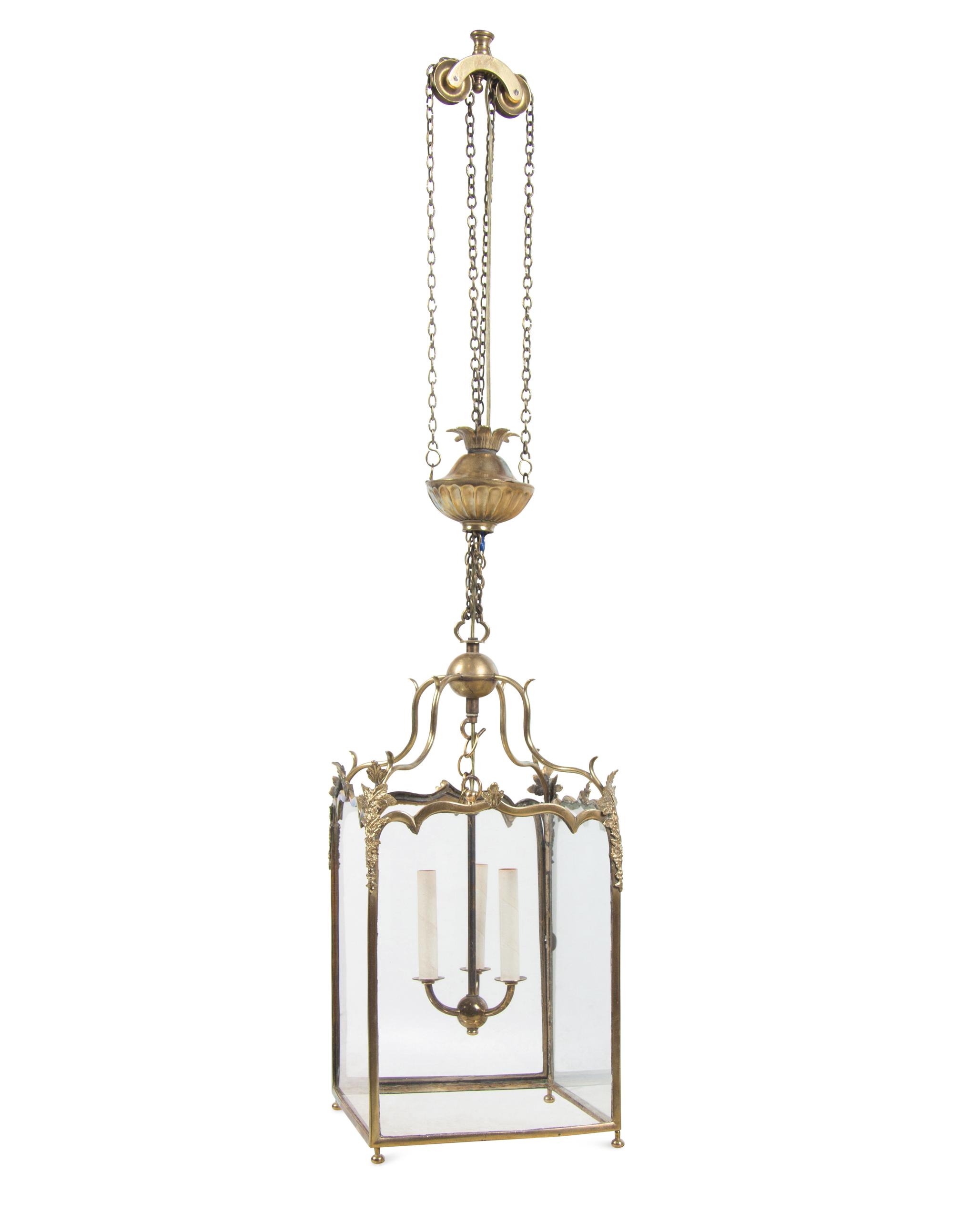 A French Brass Hall Lantern