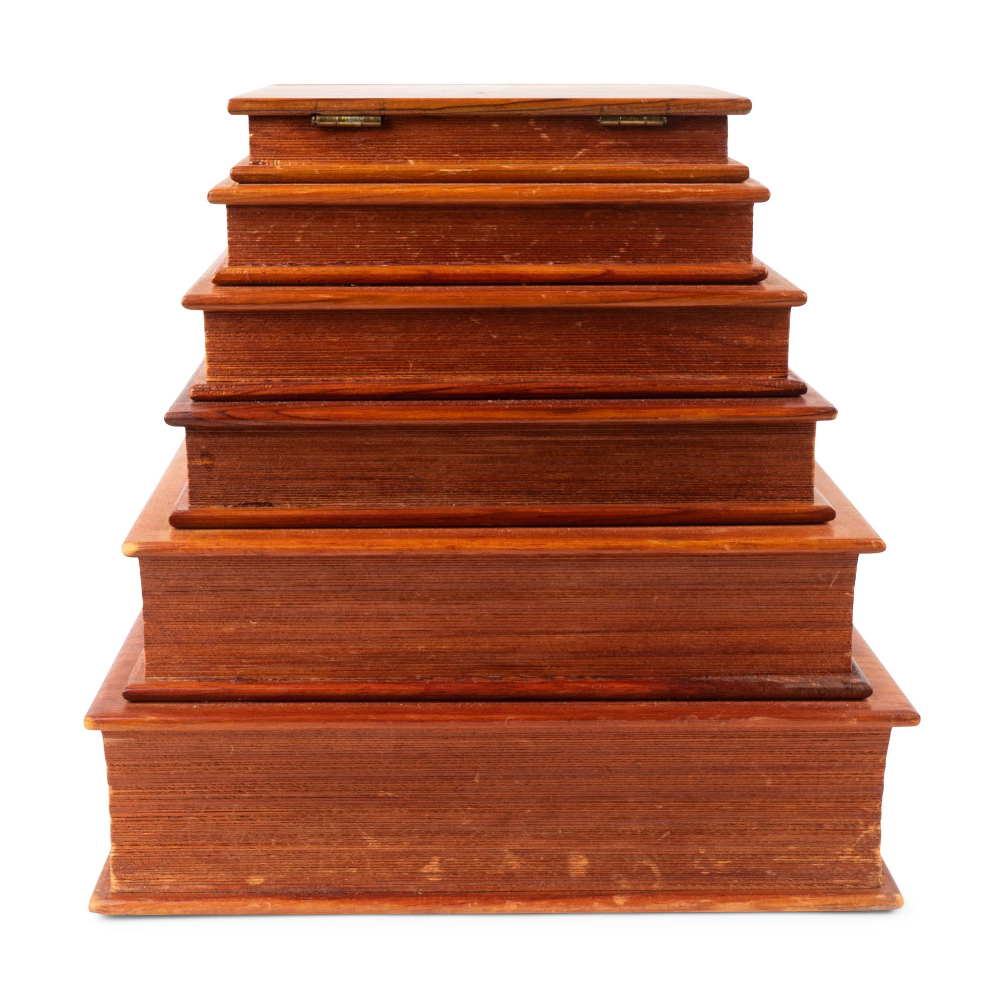 A Stack of Pine Book-Form Boxes — 20TH CENTURY