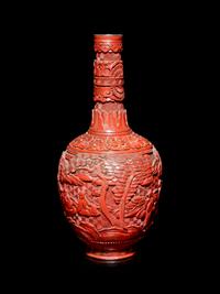 A Cinnabar Lacquer Bottle Vase