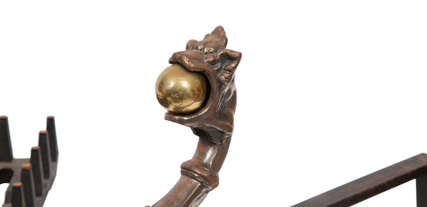 A Pair of Continental Cast Iron Figural Andirons