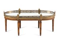 A Continental Gilt Metal Mounted Low Table