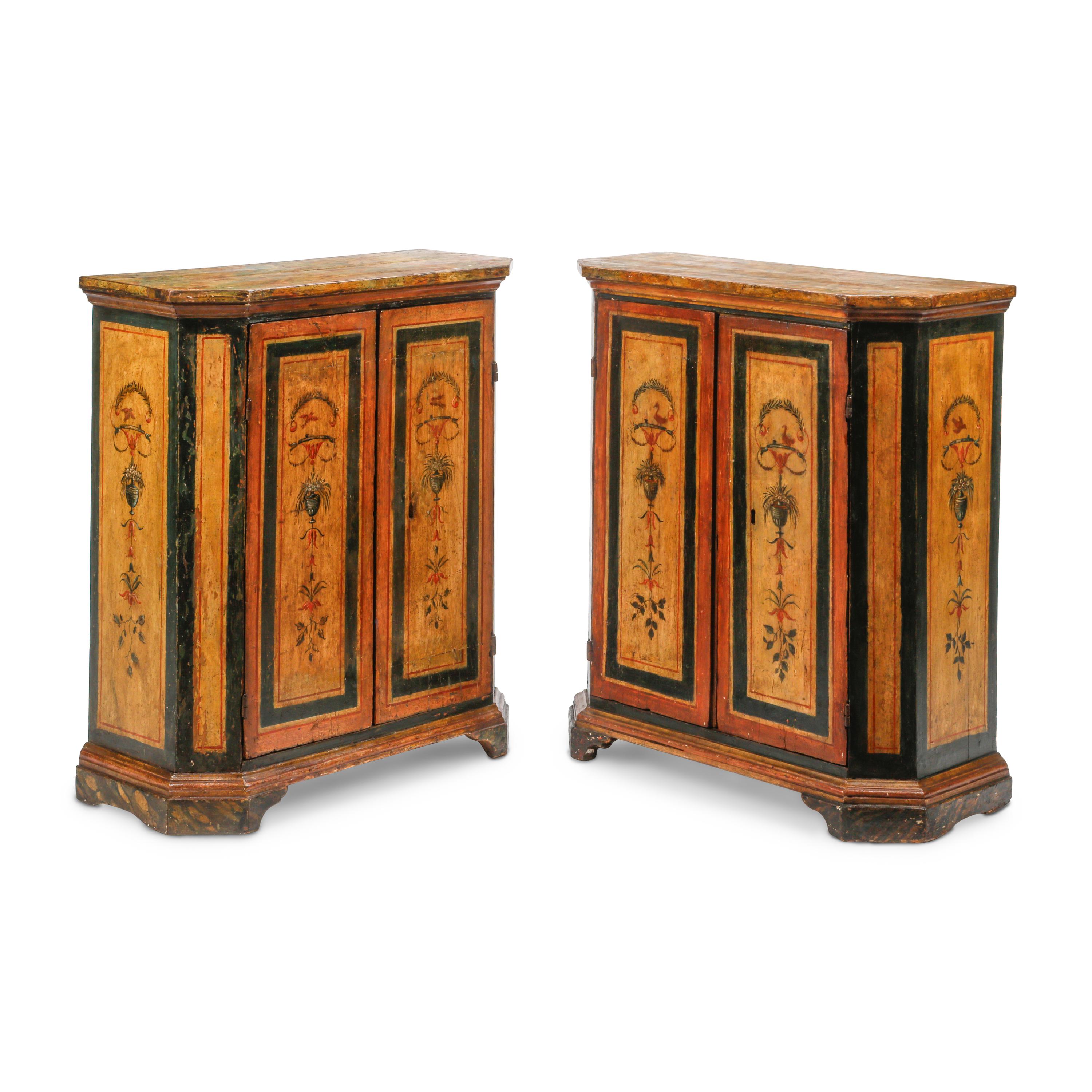 A Pair of Italian Painted Cabinets