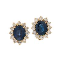 SAPPHIRE AND DIAMOND EARCLIPS