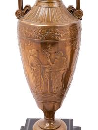 A Pair of French Neoclassical Gilt Bronze Urns by Henry Cahieux (French, 1825-1854)