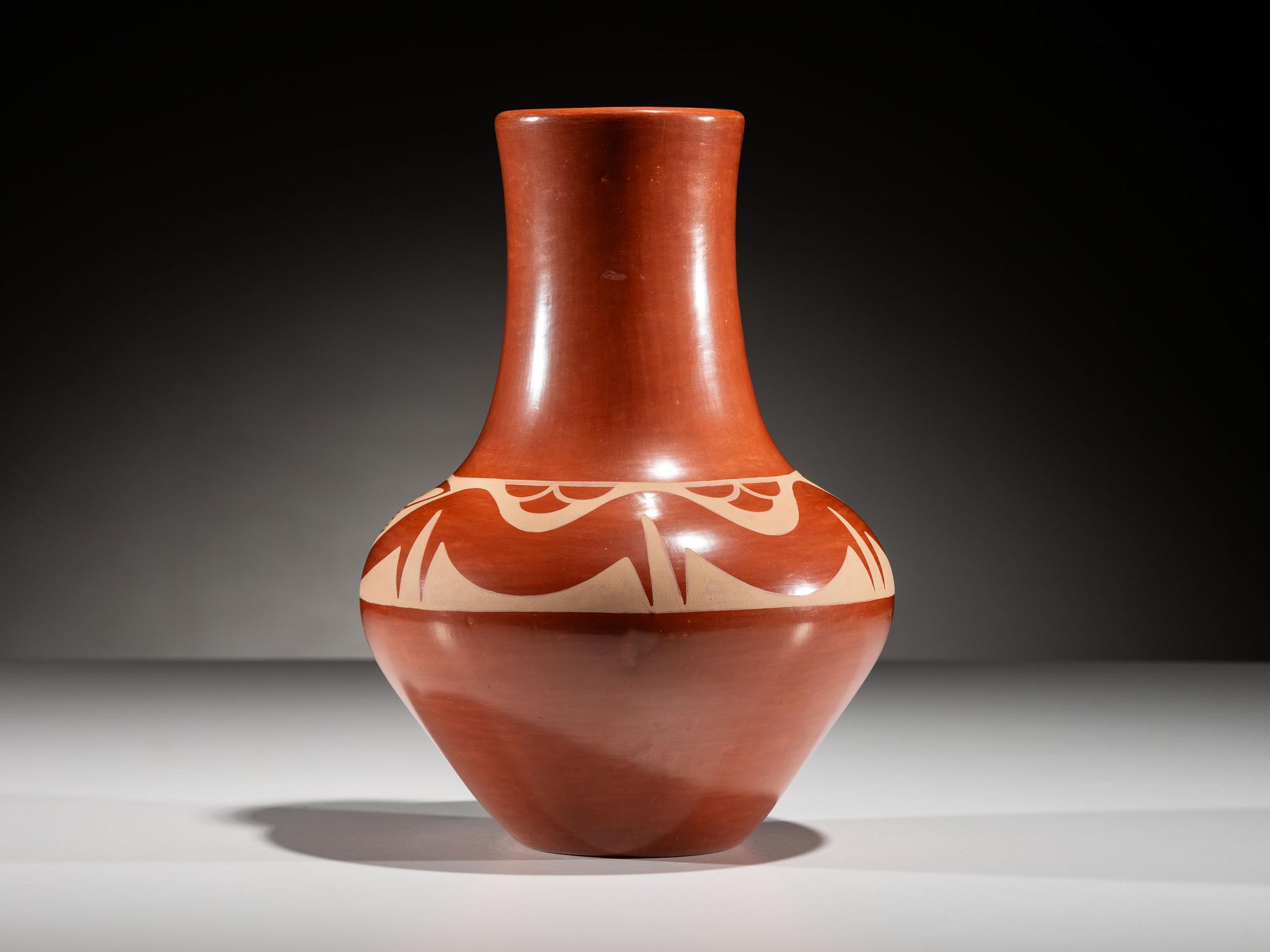 Redware Pottery Vase, Signed Twice October 1963