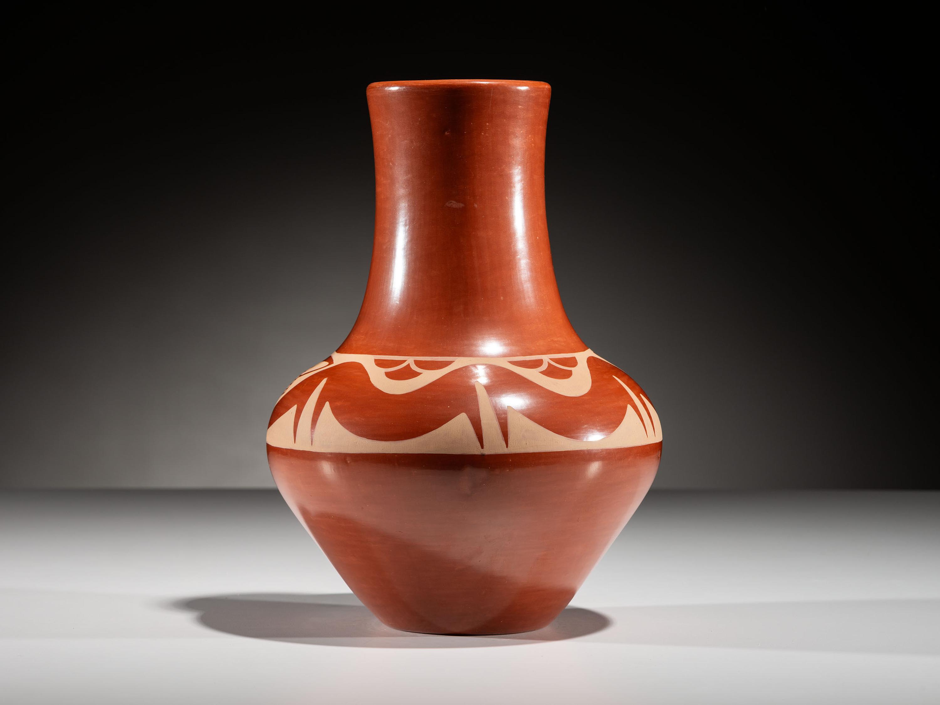 Redware Pottery Vase, Signed Twice October 1963