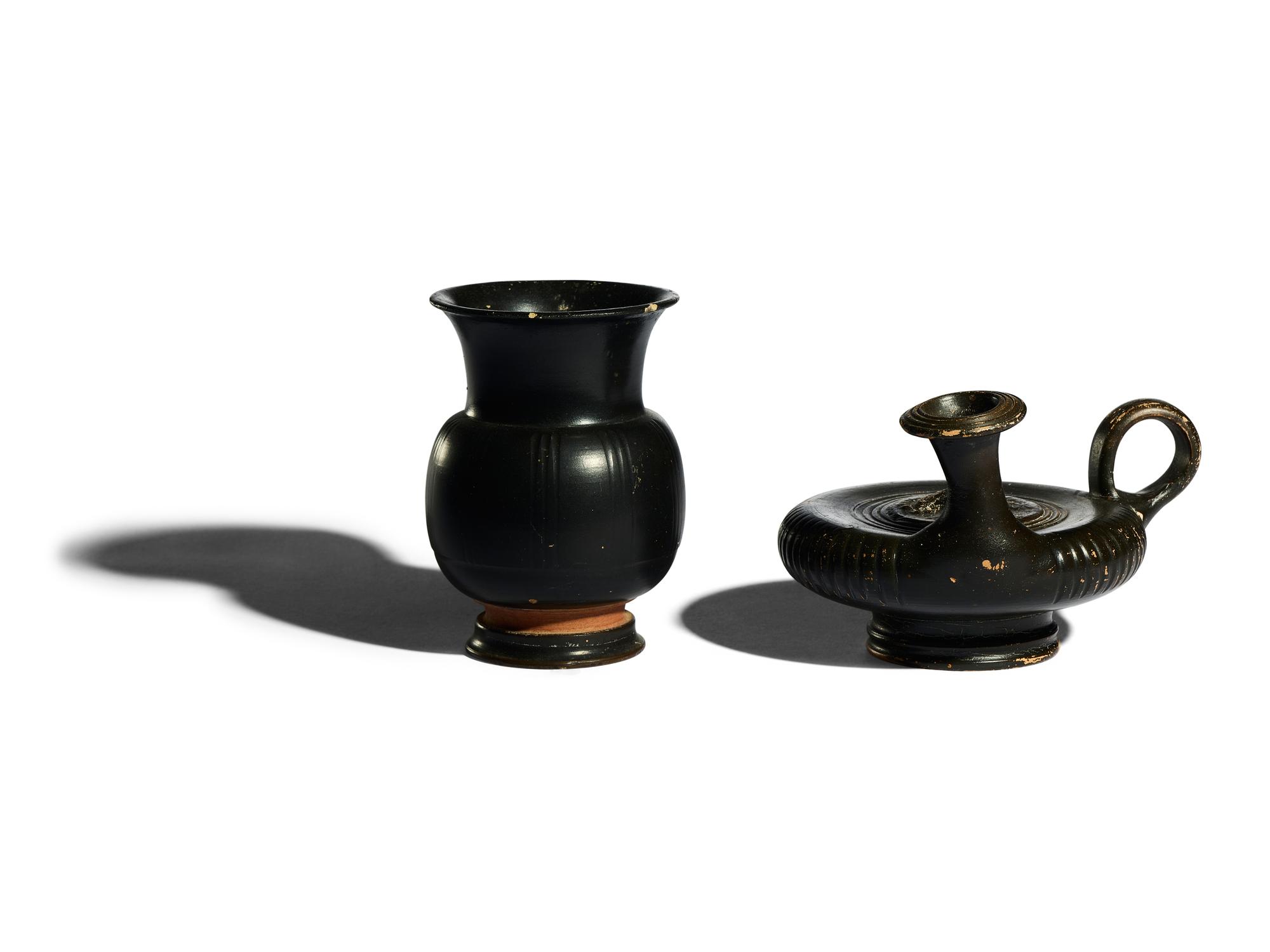 Two Campanian Black-Glazed Vessels