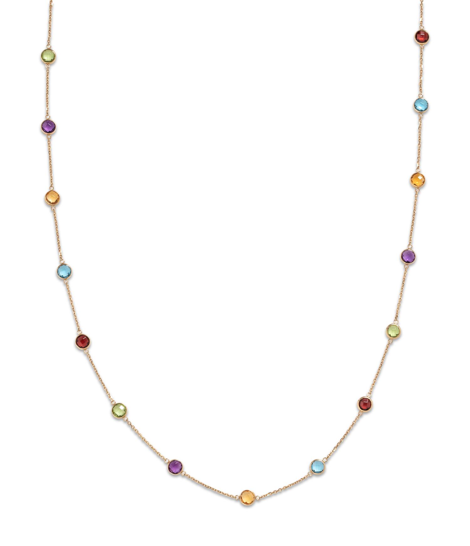 EFFY, YELLOW GOLD AND MULTIGEM LONGCHAIN NECKLACE