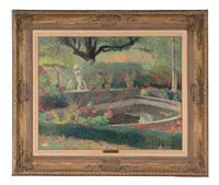 Bassin et Fleurs (Le Grand Basin de Marquayrol) ; with Landscape Study on the reverse (A Double-Sided Work)
