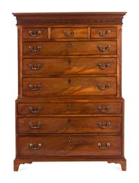 A George III Carved Mahogany Chest-on-Chest