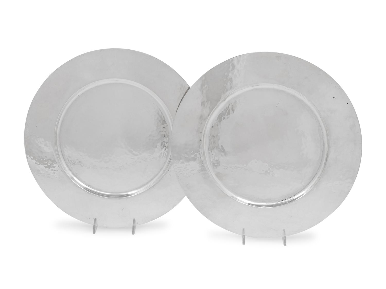 A Pair of Porter Blanchard Silver Chargers