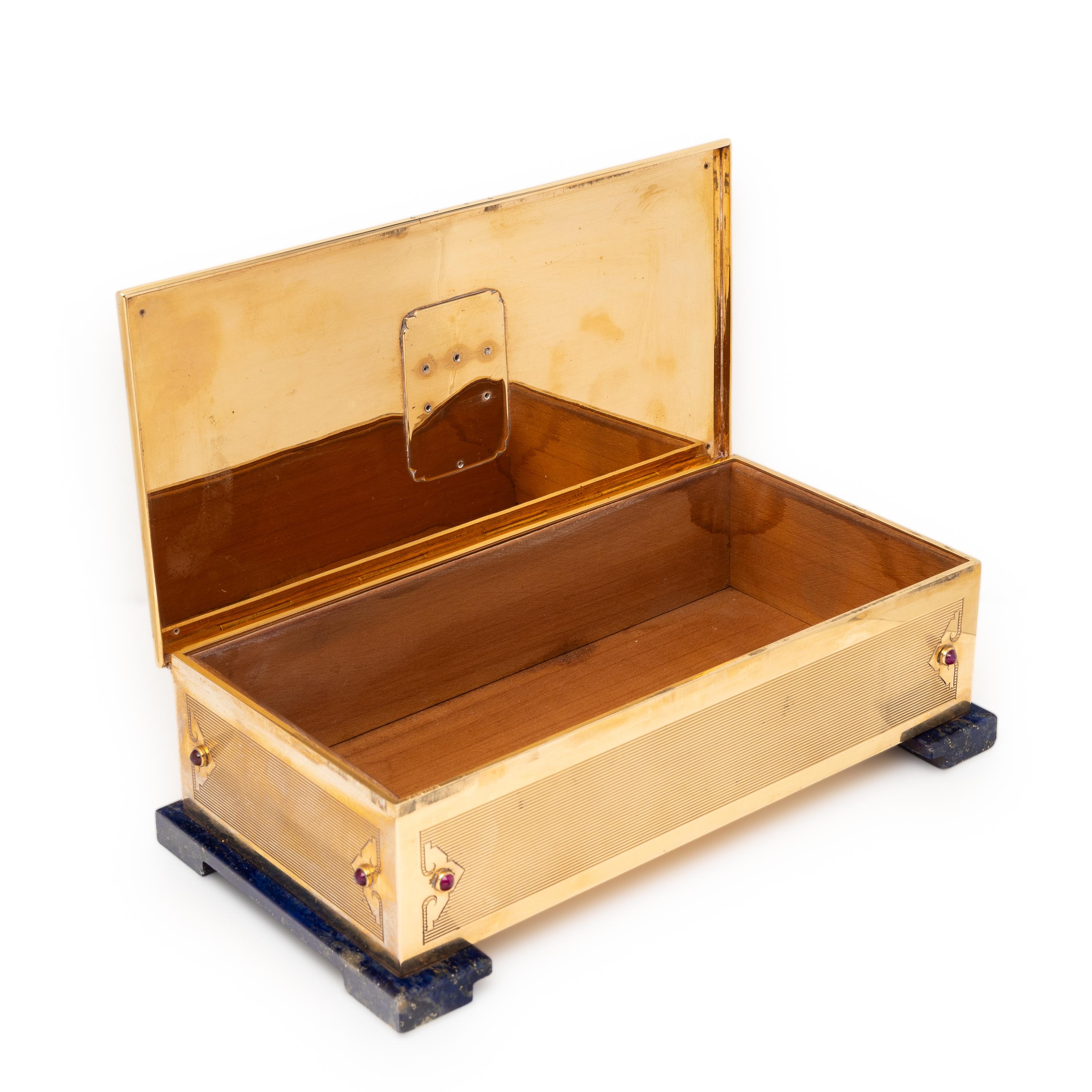 Cartier, Art Deco, Yellow Gold and Multigem Table Box