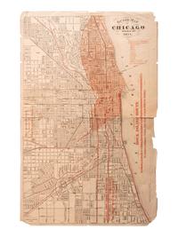 [MISCELLANEOUS PHOTOS AND DOCUMENTS] Lot of 19, including early automobiles, 19th century college catalog, map of Chicago dated Oct. 11, 1871, and more.