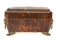 A Regency Tortoise Shell Veneered Tea Caddy