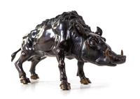 A Continental Bronze Model of a Boar