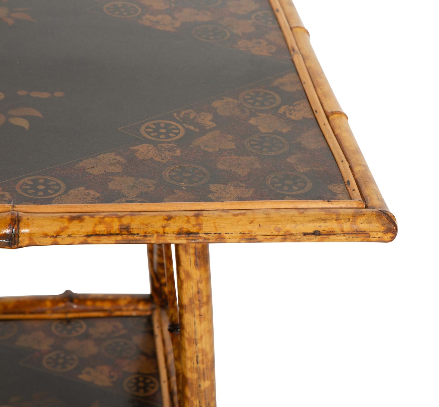 An Edwardian Chinoiserie Decorated Bamboo Side Table