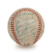 A 1956 New York Giants Team Signed Autograph Baseball Including Willie Mays (BAS Beckett Authentication Services Certified),