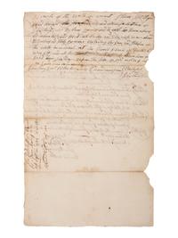 [TOWNSHEND ACT] -- [REVOLUTIONARY WAR]. Manuscript warrant for Town Meeting which includes a resolution related to the Boston Non-Importation agreement. Newburyport, Massachusetts, 13 September 1769.