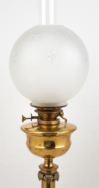 A Neoclassical Brass Oil Lamp