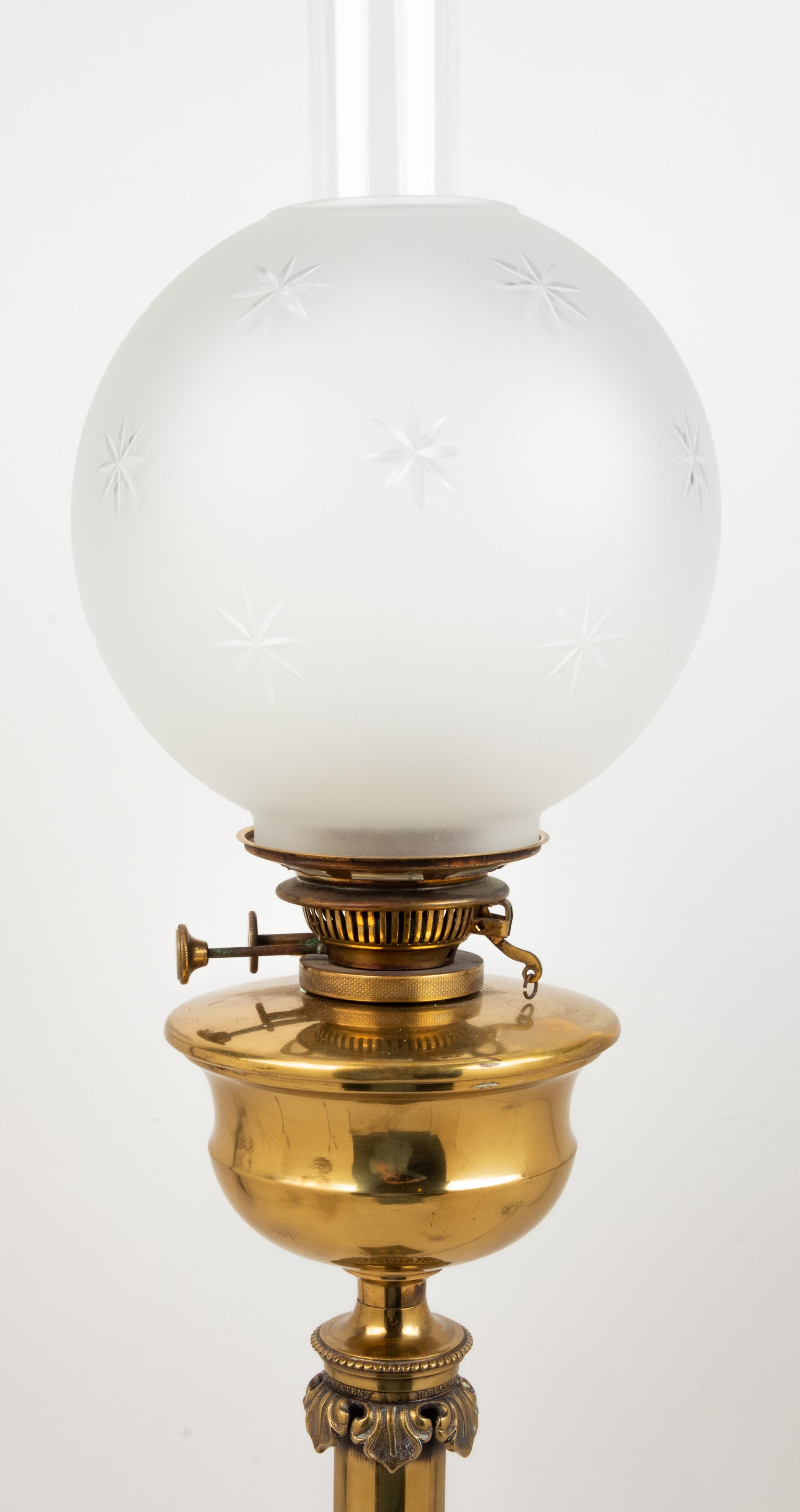 A Neoclassical Brass Oil Lamp