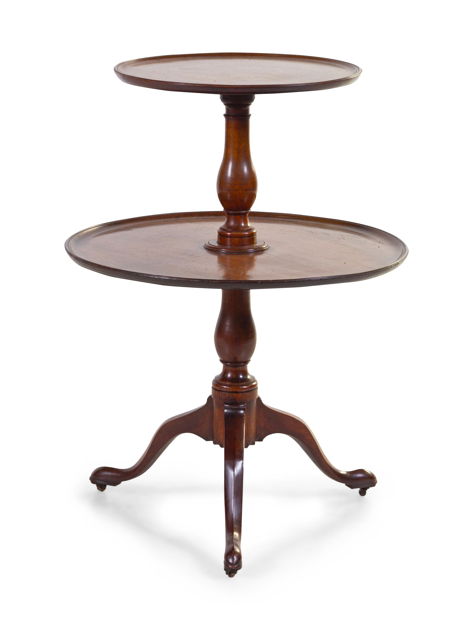 An English Mahogany Two-Tier Dumbwaiter