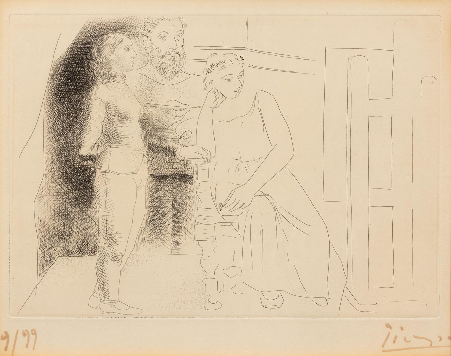 Peintre entre deux modèles from Le Chef-d'œuvre inconnu