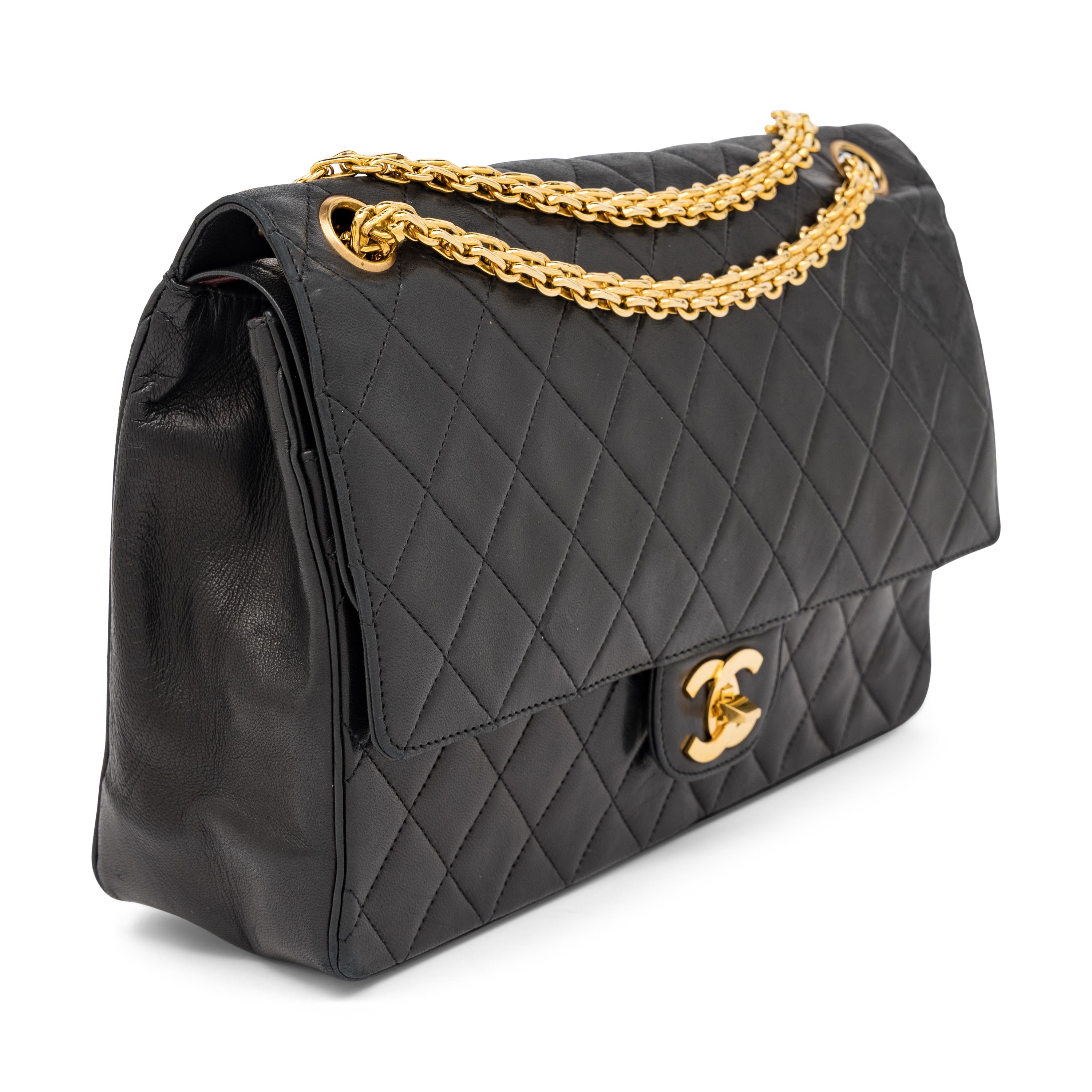 Chanel, Medium Classic Double Flap in Quilted Black Leather