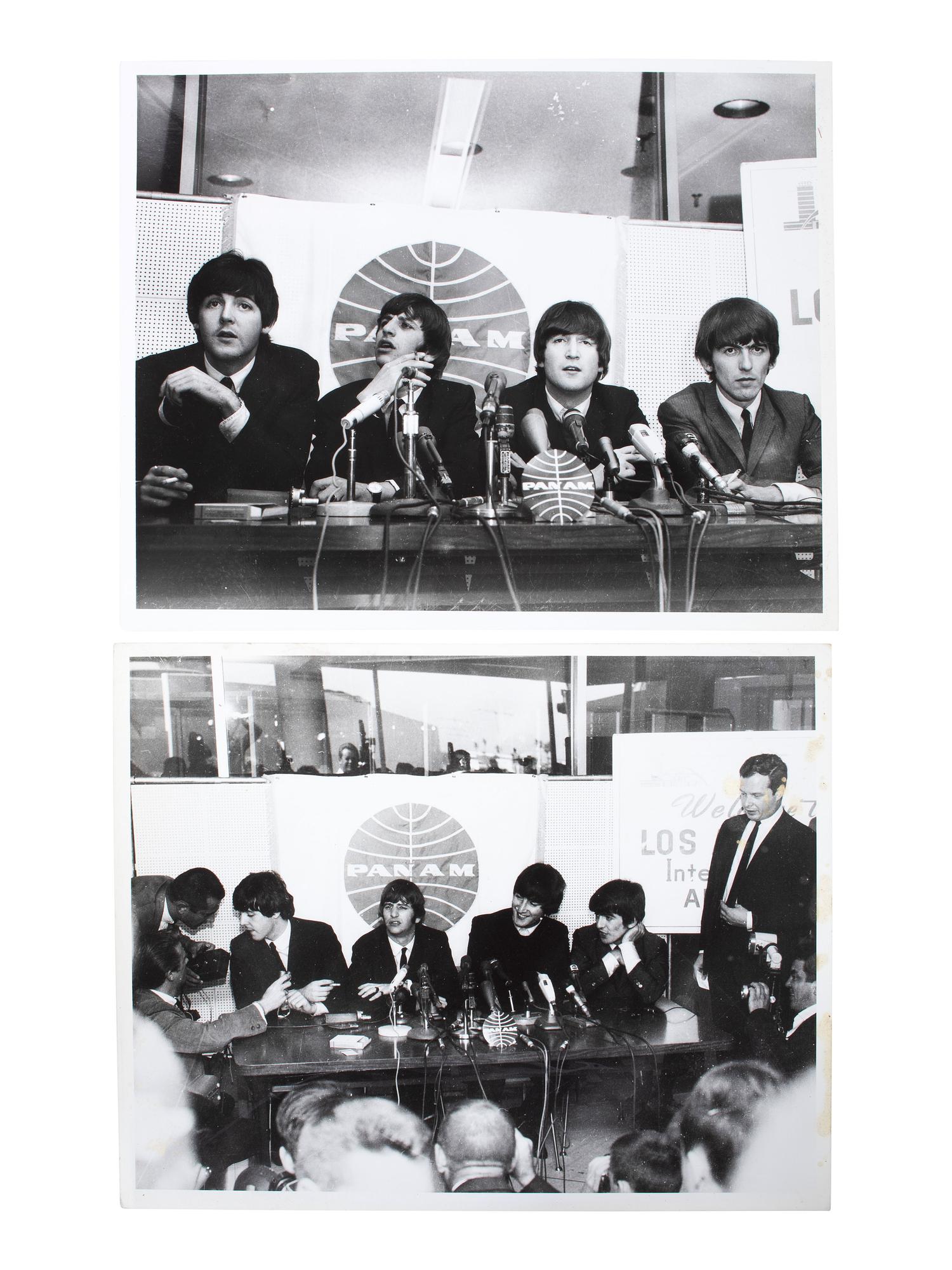 [THE BEATLES]. A group of ephemera and press photos, featuring Hard Day's Night contact sheets and "Beatles Money."