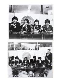 [THE BEATLES]. A group of ephemera and press photos, featuring Hard Day's Night contact sheets and "Beatles Money."