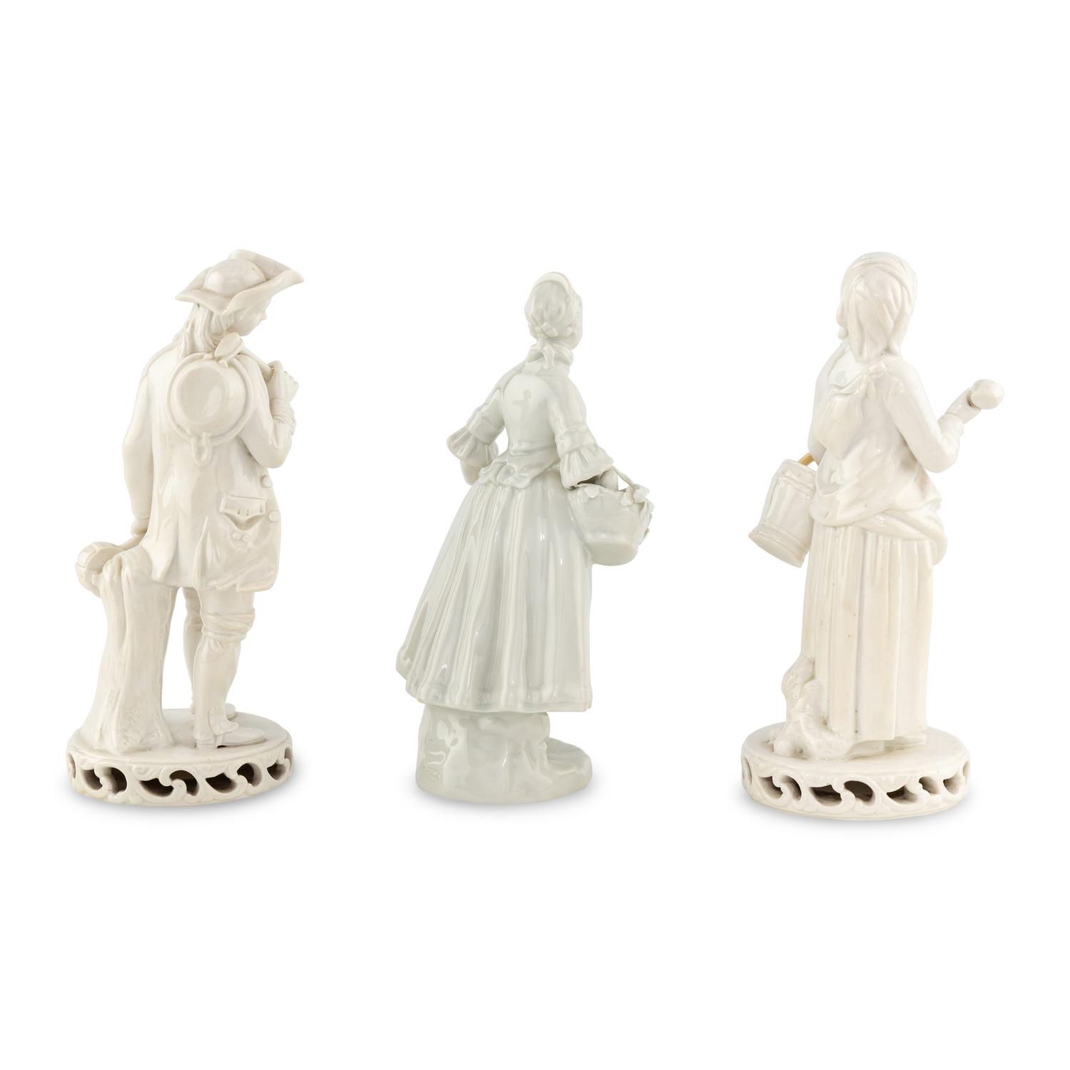 Three Blanc de Chine Figures