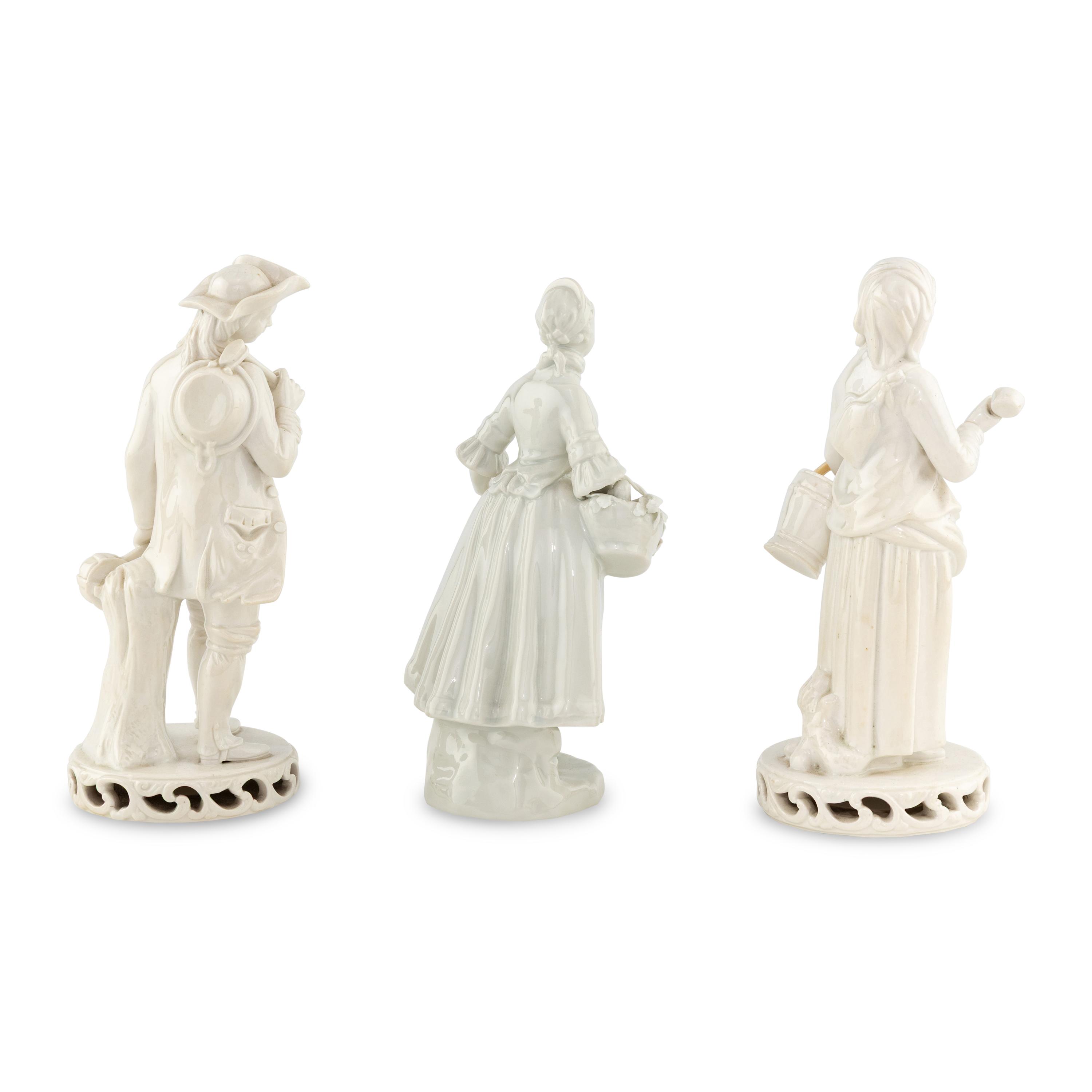 Three Blanc de Chine Figures