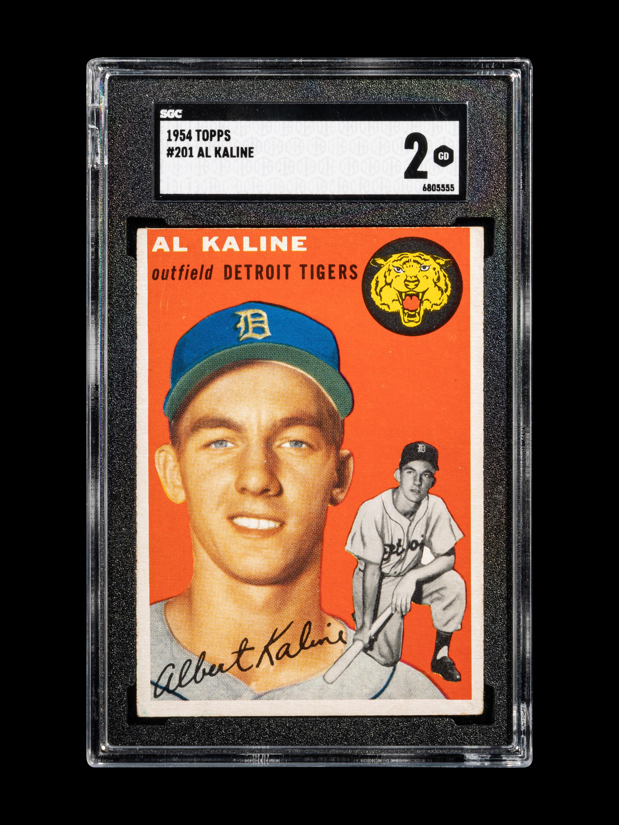 A 1954 Topps Al Kaline Rookie Baseball Card No. 201 (SGC 2 GOOD)