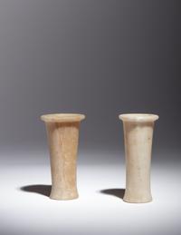 Two Egyptian Alabaster Columnar Vessels