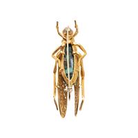 Yellow Gold and Turquoise Grasshopper Brooch