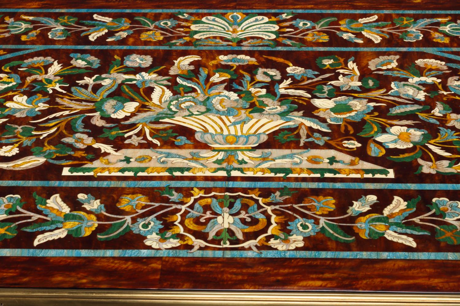 A Louis XV Style Gilt Bronze Mounted Bureau Plat