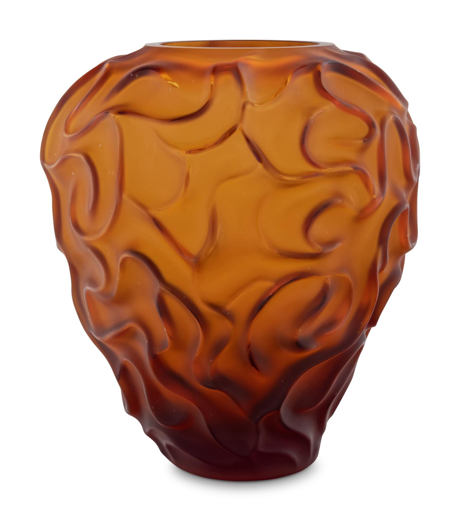 A Contemporary Frosted Glass Vase